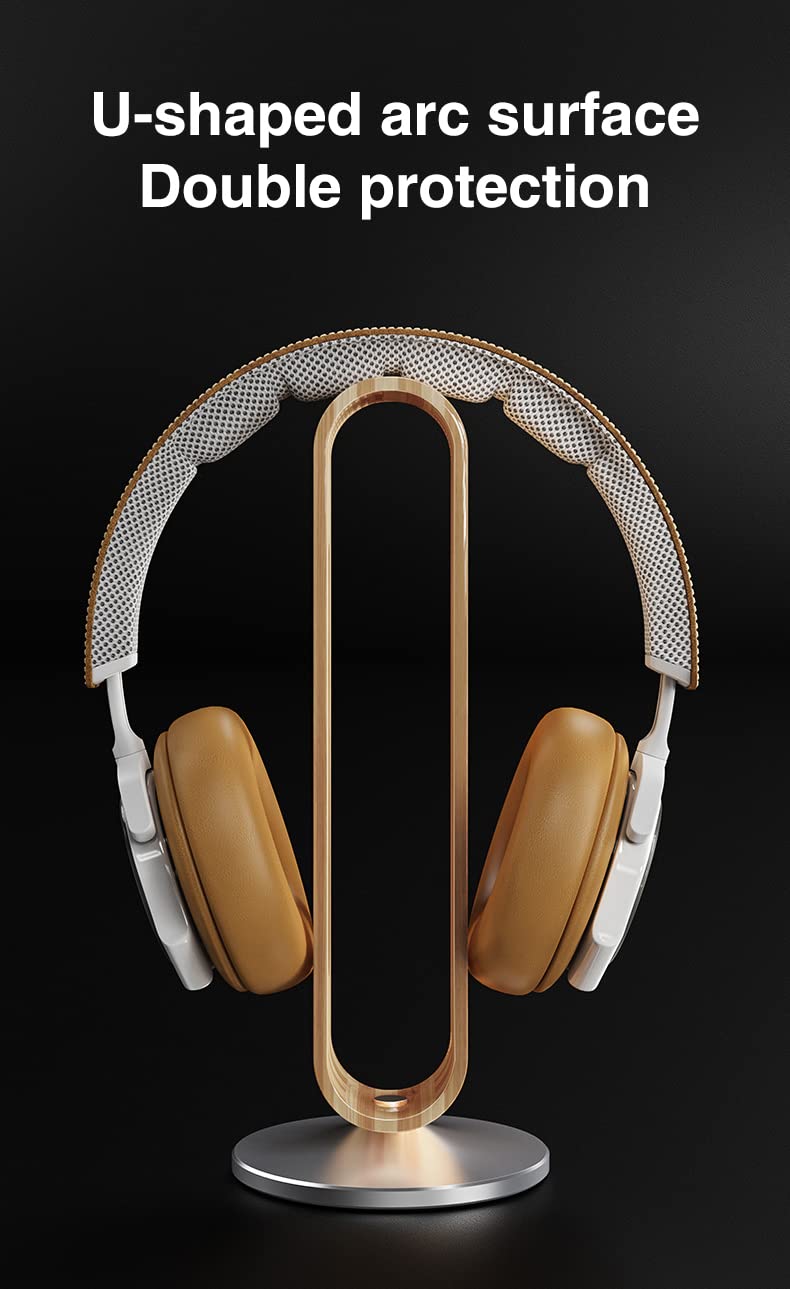 Wood and Metal Headphone Stand Desktop Holder
