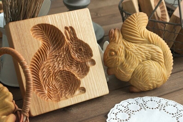 Wooden Cookie Stamp Set with Engraved Baking Molds
