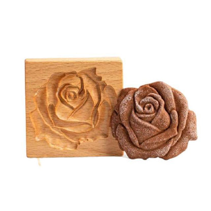 Wooden Cookie Stamp Set with Engraved Baking Molds