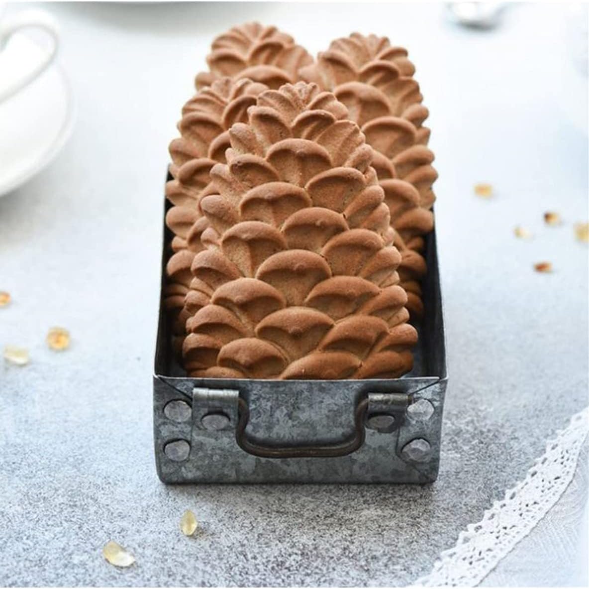 Wooden Cookie Stamp Set with Engraved Baking Molds