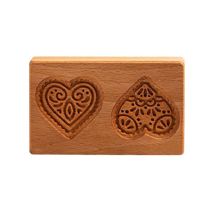 Wooden Cookie Stamp Set with Engraved Baking Molds