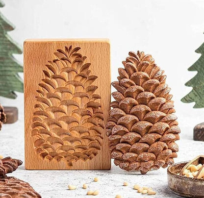 Wooden Cookie Stamp Set with Engraved Baking Molds