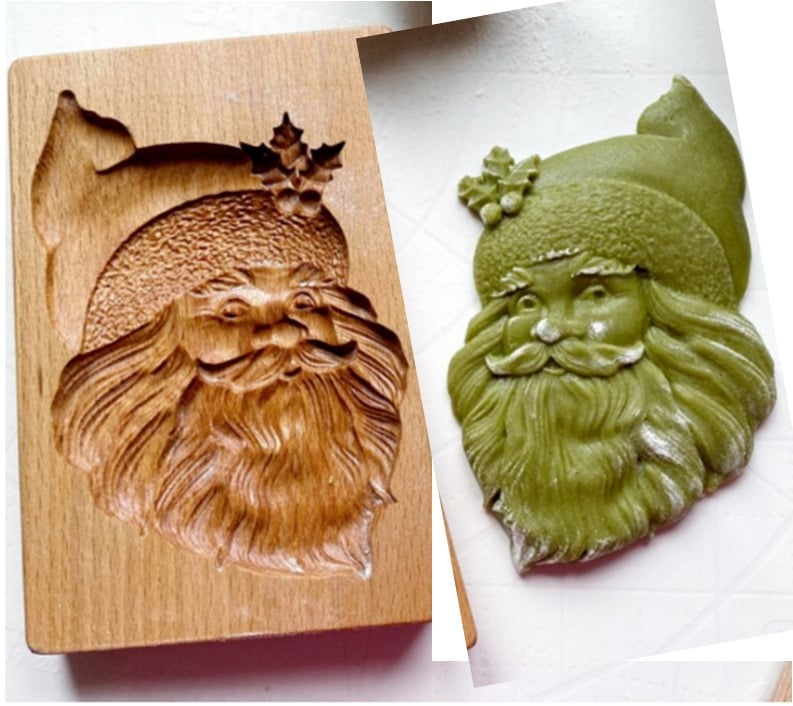 Wooden Cookie Stamp Set with Engraved Baking Molds