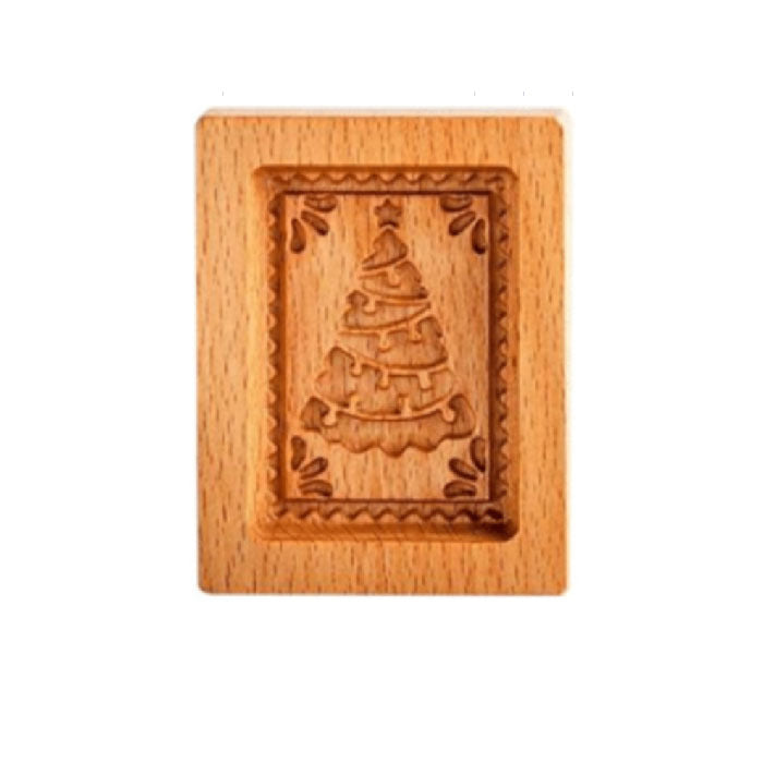 Wooden Cookie Stamp Set with Engraved Baking Molds