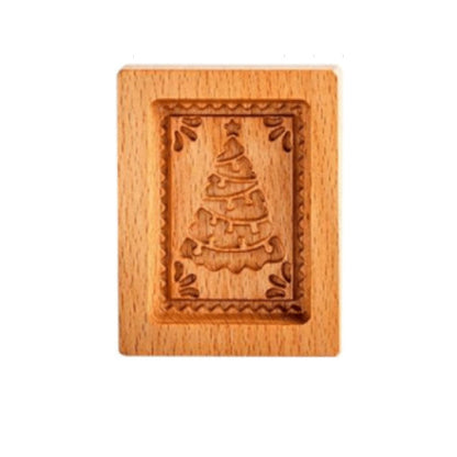 Wooden Cookie Stamp Set with Engraved Baking Molds