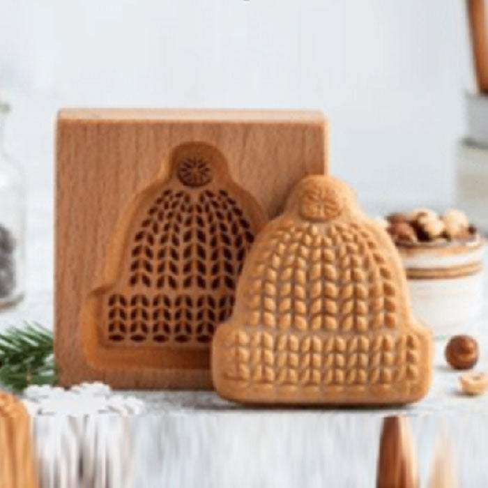 Wooden Cookie Stamp Set with Engraved Baking Molds