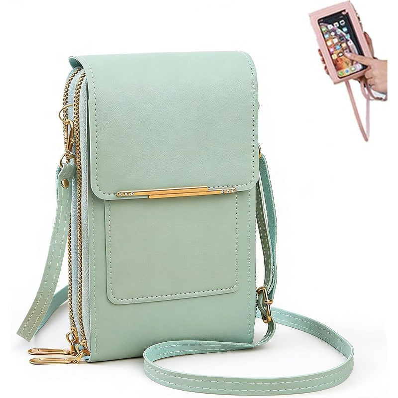 RFID Blocking Crossbody Phone Wallet Waterproof Touchscreen Phone Purse Multi Pocket Travel Bag